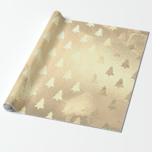 Papier Cadeau Élégant motif de Noël or moderne
