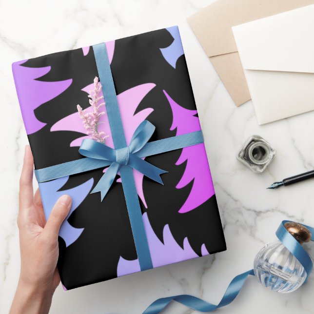 Papier Cadeau Élégant motif de sapin de Noël (Cadeaux)