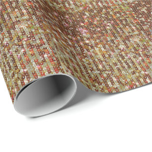 Papier Cadeau Élégant motif de séchage brillant en cuivre or