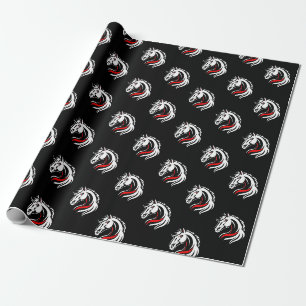 Papier Cadeau Élégant Motif de tête de cheval