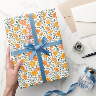 Papier Cadeau Élégant motif décoratif floral aquarelle montré