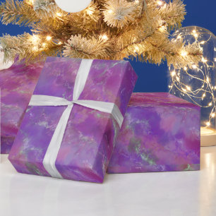 Papier Cadeau Élégant Motif en marbre rose, violet et argent