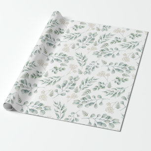 Papier Cadeau Elégant Motif Eucalyptus et Ferns