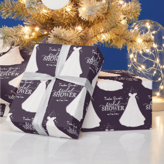 Papier Cadeau Élégant Motif Fête des mariées