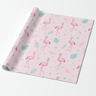 Papier Cadeau Élégant motif flamant rose
