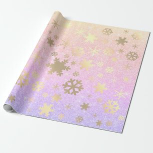 Papier Cadeau Élégant Motif holographique de Noël