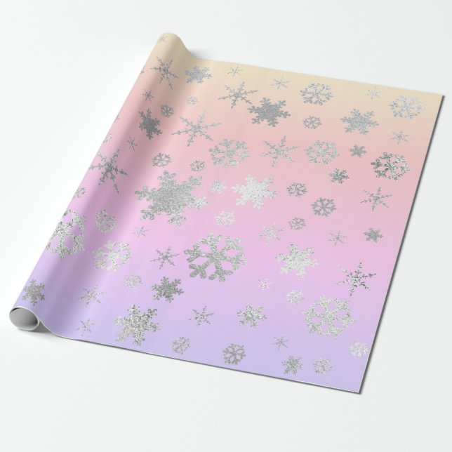 Papier Cadeau Élégant Motif holographique de Noël (Déroulé)