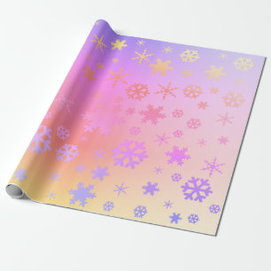 Papier Cadeau Élégant Motif holographique de Noël