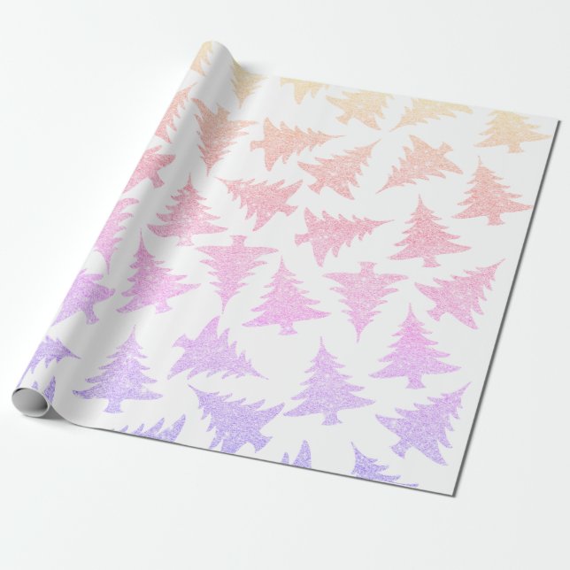 Papier Cadeau Élégant Motif holographique de Noël (Déroulé)