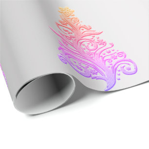 Papier Cadeau Élégant Motif holographique de Noël Arbre de Noël