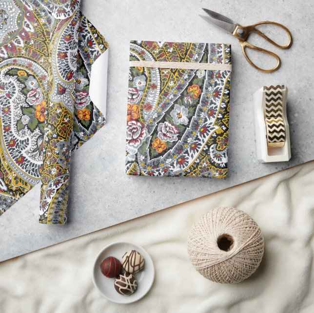 Papier Cadeau Élégant motif paisley (Artisanat)