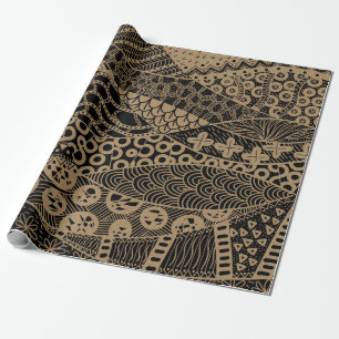 Papier Cadeau Élégant Motif tribal Abstrait géométrique Brow