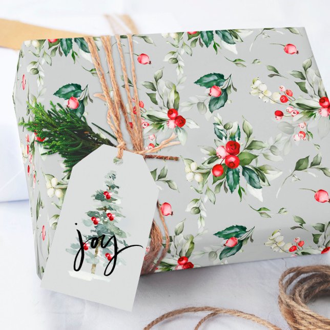 Papier Cadeau Elégant Noël Berry de vacances (Créateur téléchargé)