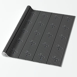 Papier Cadeau Élégant Noir Sensibilisation au Ruban Bande Vert
