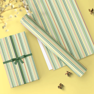 Papier Cadeau Élégant Nostalgic Retro Stripes papier d'enveloppe