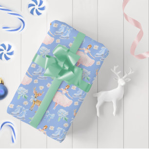 Papier Cadeau Élégant Nutcracker Ballerina Bows Ice Patins