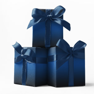Papier Cadeau Elégant Ombre noir et bleu profond