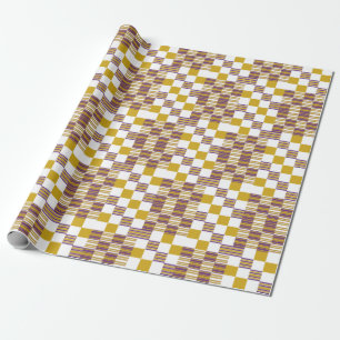 Papier Cadeau Elégant or africain et violet Kente