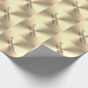 Papier Cadeau Elégant or métal brillant personnalisé