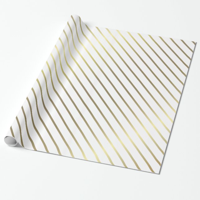 Papier Cadeau Elégant Or Strié Glamour Design brillant (Déroulé)