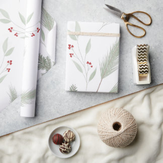 Papier Cadeau Élégant papier d'emballage vert de Noël