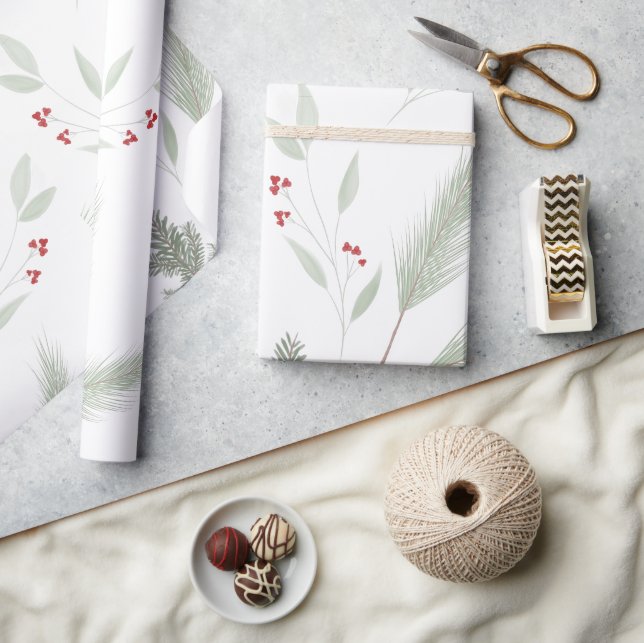 Papier Cadeau Élégant papier d'emballage vert de Noël (Artisanat)