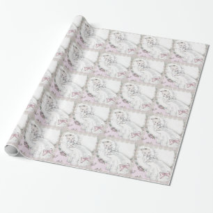 Papier Cadeau Élégant papier d'enveloppement de Baby shower rose