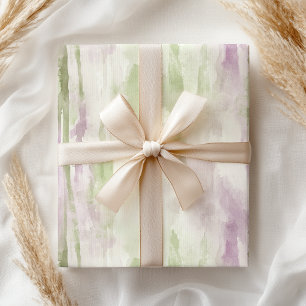 Papier Cadeau Elégant Pastel Vert rose Aquarelle moderne