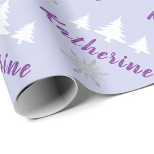 Papier Cadeau Élégant Personnalisé Joyeux Noël Snowflakes Wr