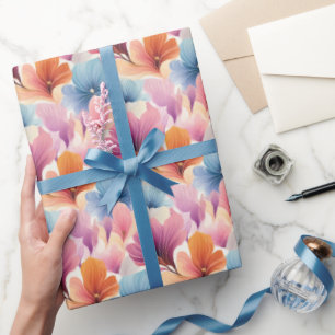 Papier Cadeau Élégant pétales floraux Aquarelle douce fleurit