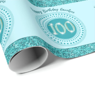 Papier cadeau élégant pour 100e anniversaire paill