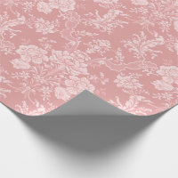 Élégant Romantique Chic Floral Damask-Pastel rose