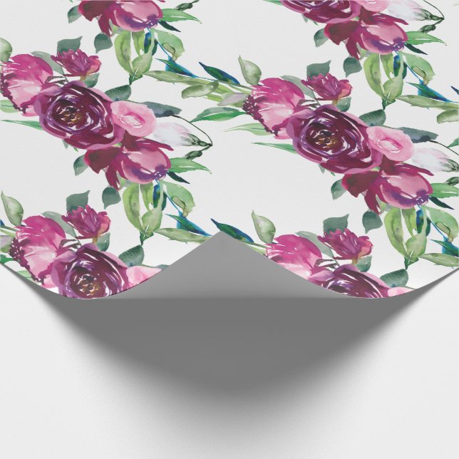 Papier Cadeau Élégant rose floral bébé fille baby shower Invitat (Coin)