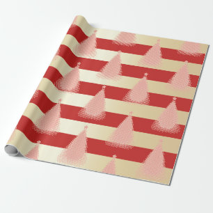 Papier Cadeau Élégant Rose Gold & Gold Motif d'arbre de Noël