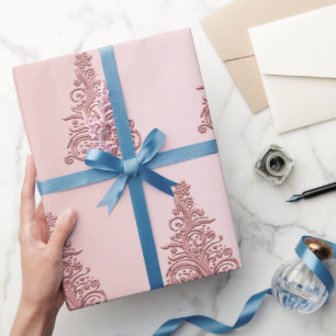 Papier Cadeau Élégant Rose Gold Noël motif Arbre de Noël