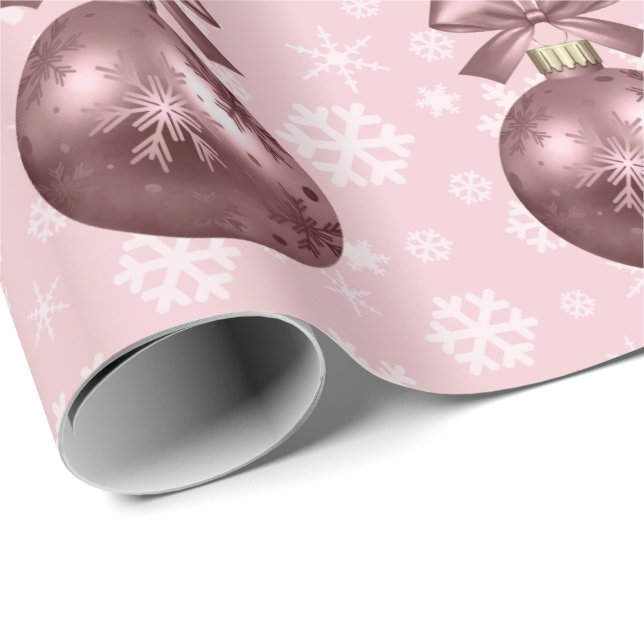 Papier Cadeau Élégant Rose Gold Ornament Motif (Coin rond)