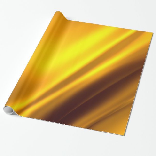 Papier Cadeau Elégant Satin Or Faux Texture Look (Déroulé)