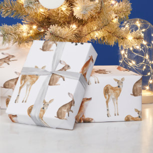Papier Cadeau Élégant Snowy Winter Animaux Enveloppement Papier