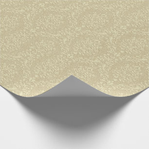 Papier Cadeau Élégant style Embossé Gold Damask