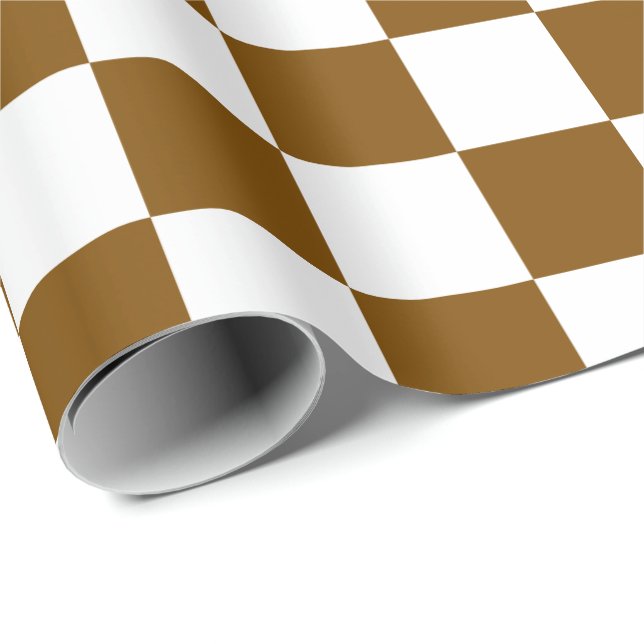 Papier Cadeau Elégant tableau de bord blanc et Brown (Coin rond)