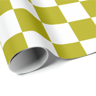 Papier Cadeau Elégant tableau de bord blanc et vert olive