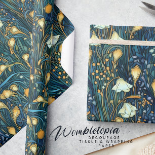 Papier Cadeau Elégant Twilight Garden motif floral