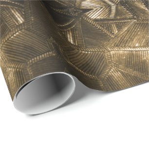 Papier Cadeau Élégant verre texturé aspect doré