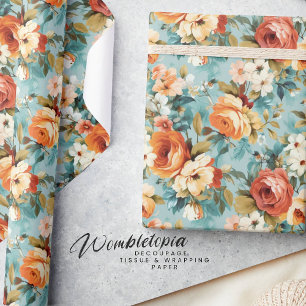 Papier Cadeau Élégant Vintage Shabby Chic Spring Floral