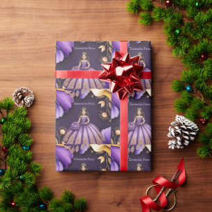 Papier Cadeau Elégant violet Quinceañera Girl Art