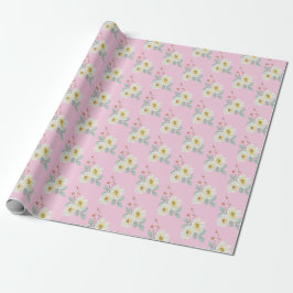 Papier Cadeau Elegant White Watercolor Floral