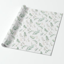 Elégante aquarelle blanche Florale Eucalyptus
