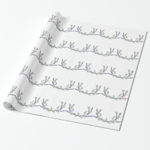 Papier Cadeau Elégante aquarelle Lavender Eucalyptus