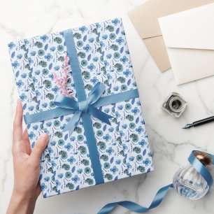 Papier Cadeau Elégante aquarelle motif décorative fleurie