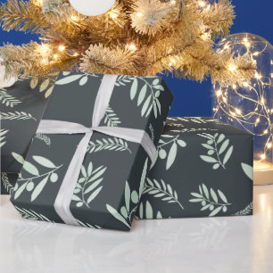 Papier Cadeau Élégante Branche d'olivier